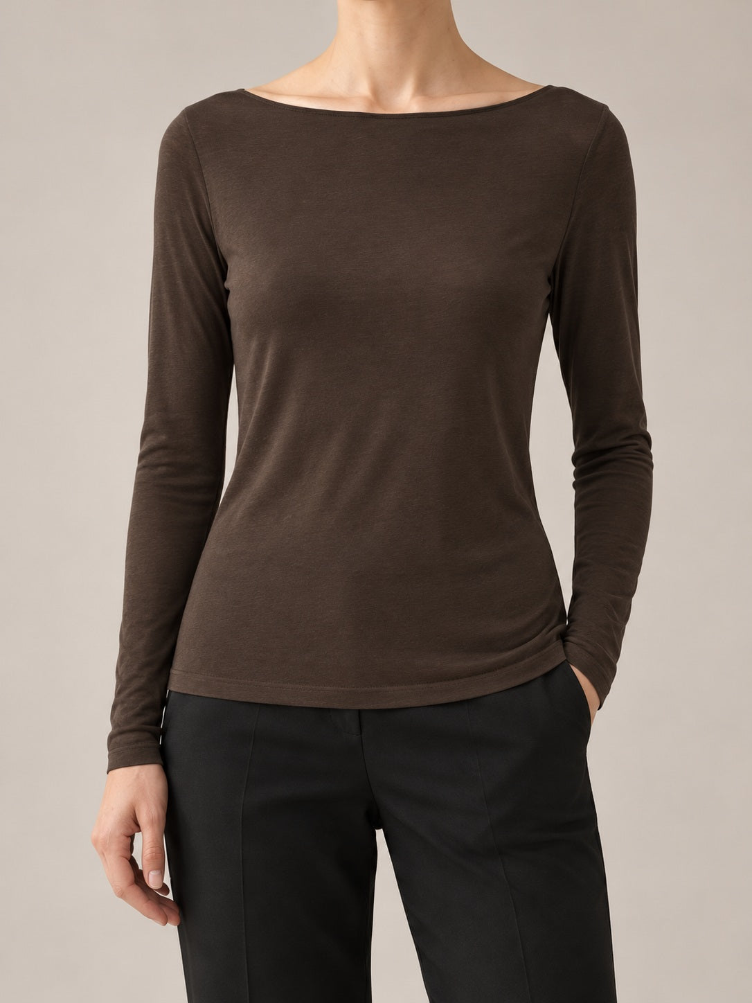 MAGLIA MISTO CASHMERE Moro - dettaglio - IRONICA