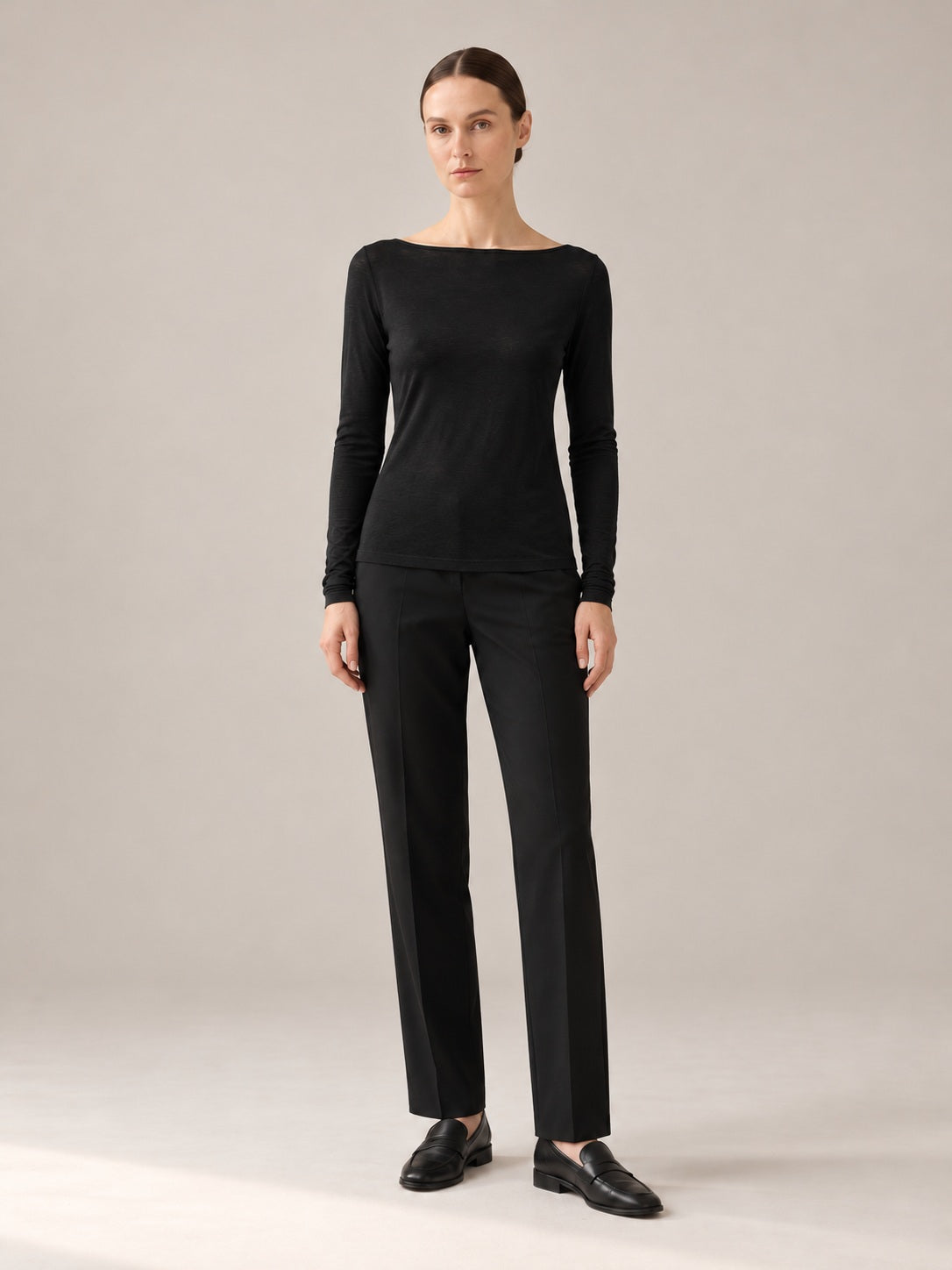 MAGLIA MISTO CASHMERE Nero - intera - IRONICA