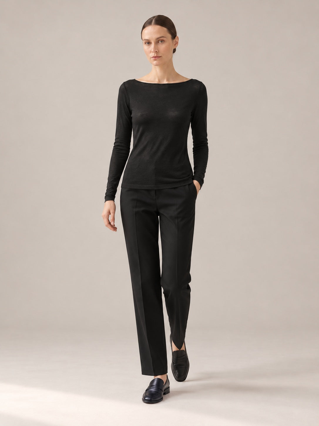 MAGLIA MISTO CASHMERE Nero - movimento - IRONICA