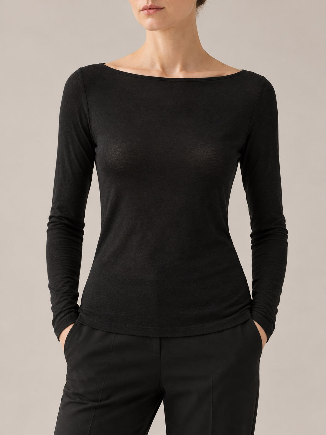 MAGLIA MISTO CASHMERE Nero - dettaglio - IRONICA