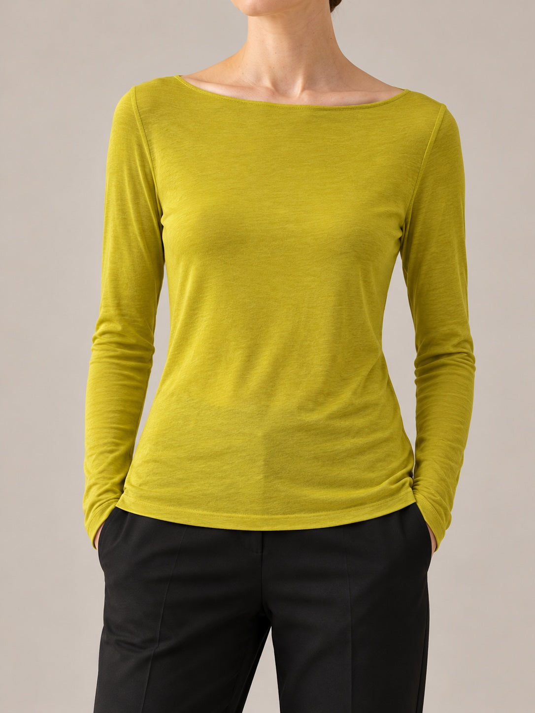 MAGLIA MISTO CASHMERE Olio - dettaglio - IRONICA