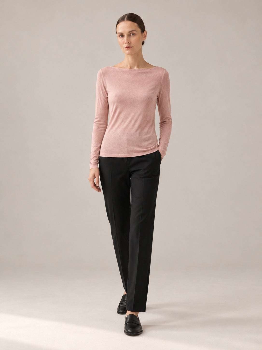 MAGLIA MISTO CASHMERE Rosa - movimento - IRONICA