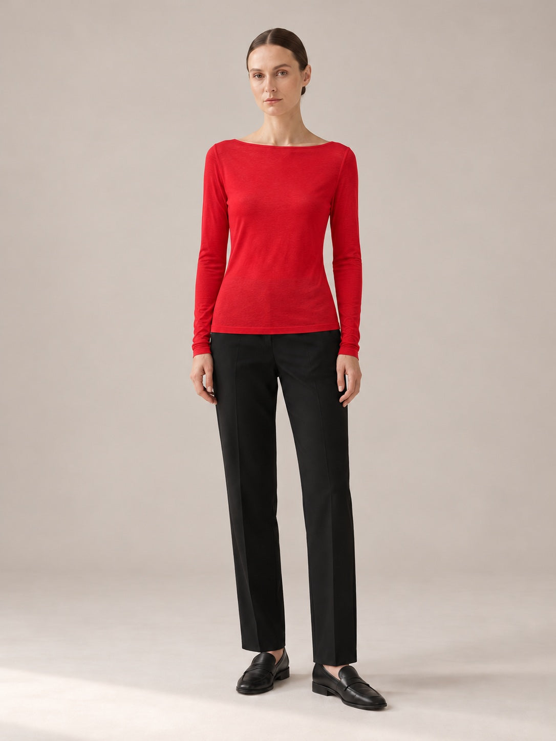 MAGLIA MISTO CASHMERE Rosso - intera - IRONICA
