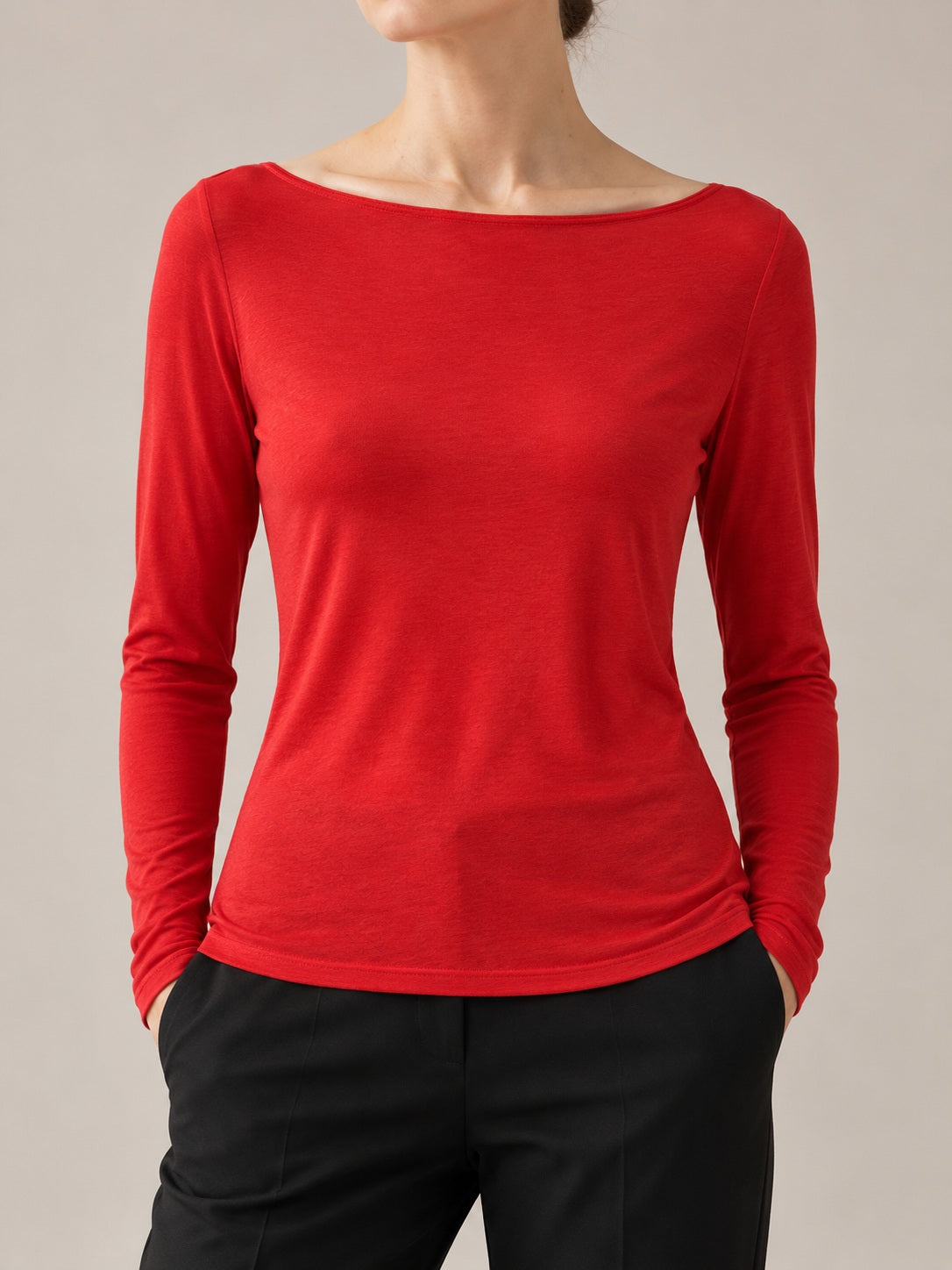MAGLIA MISTO CASHMERE Rosso - dettaglio - IRONICA