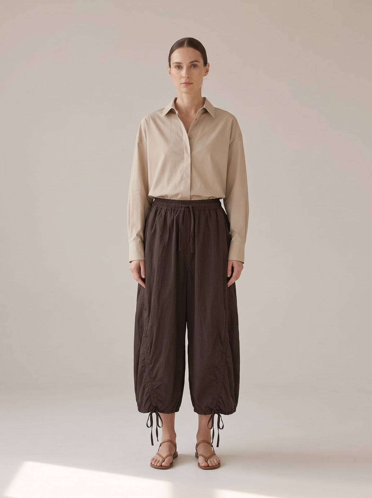 PANTALONI A PALLONCINO CON COULISSE Moro - indossato - IRONICA