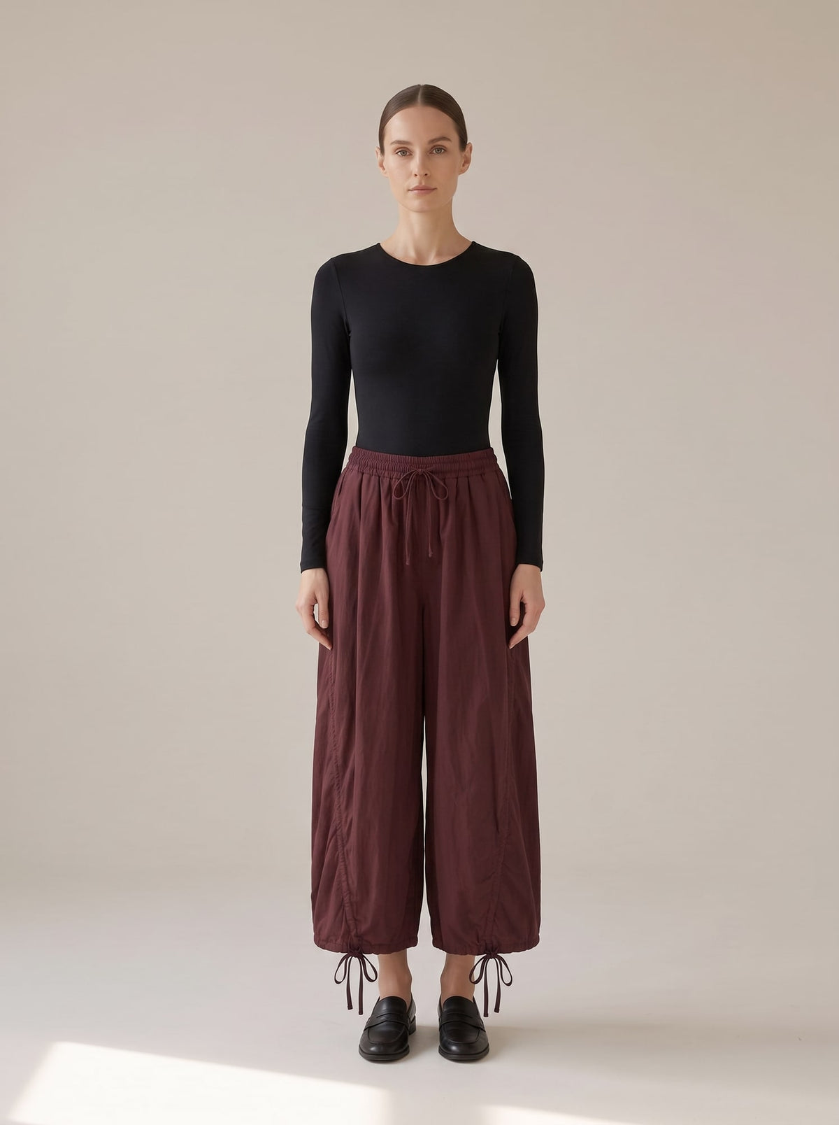 PANTALONI A PALLONCINO CON COULISSE Vino - indossato - IRONICA