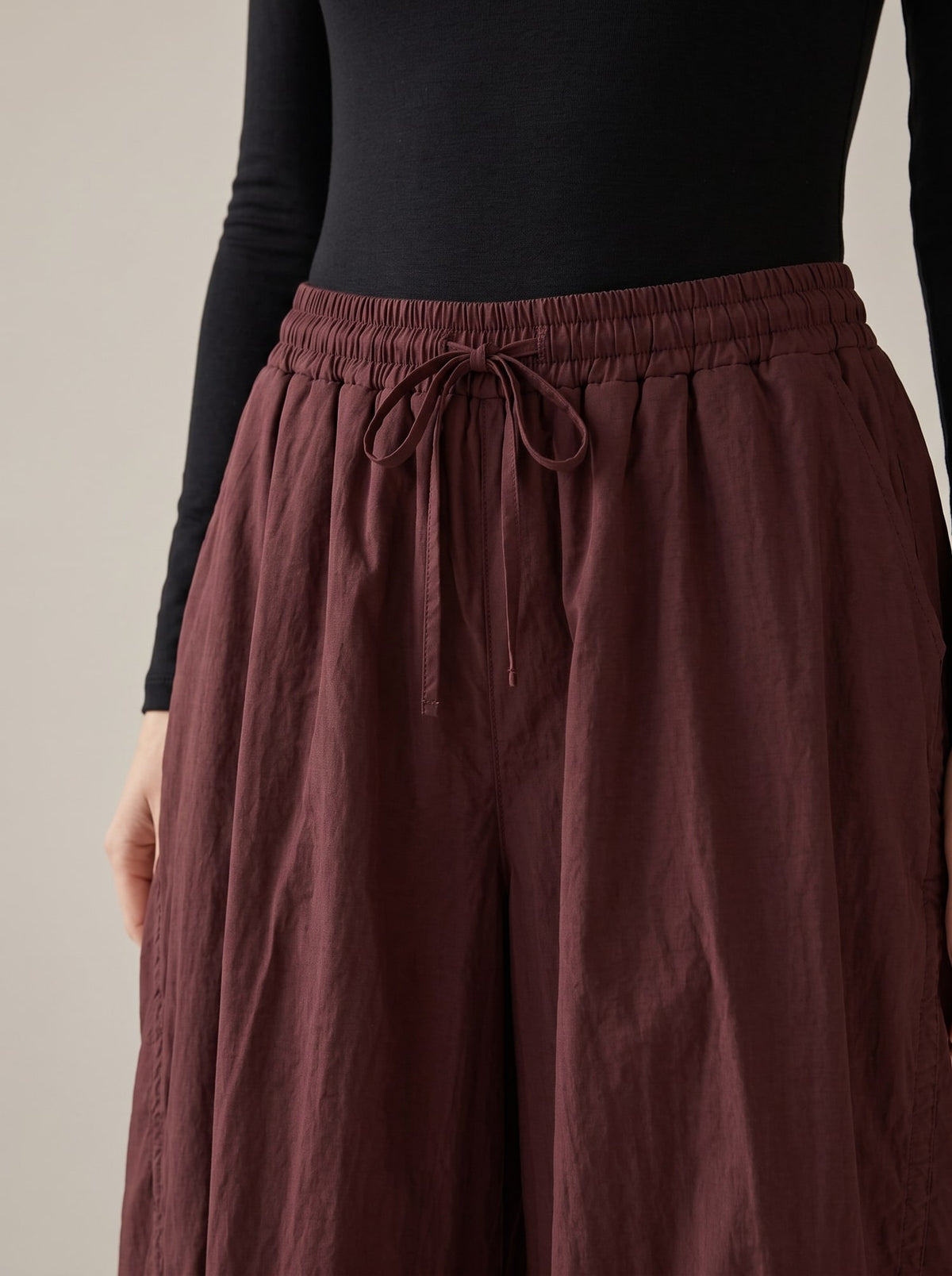 PANTALONI A PALLONCINO CON COULISSE Vino - dettaglio - IRONICA