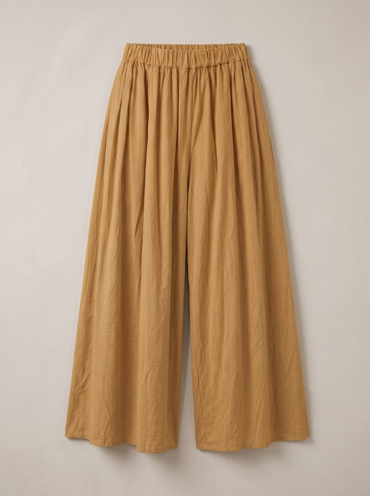 PANTALONI WIDE LEG A VITA ALTA Cammello - still life - IRONICA
