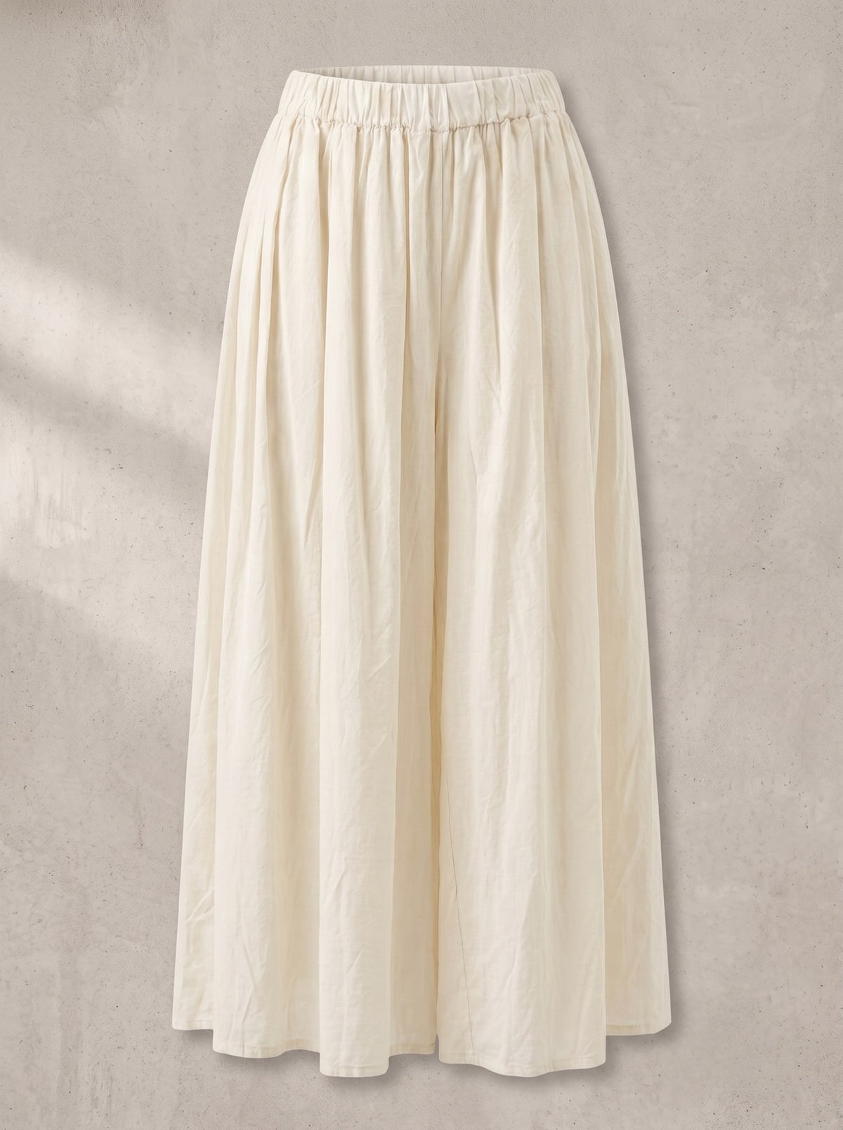 PANTALONI WIDE LEG A VITA ALTA Panna - still life - IRONICA