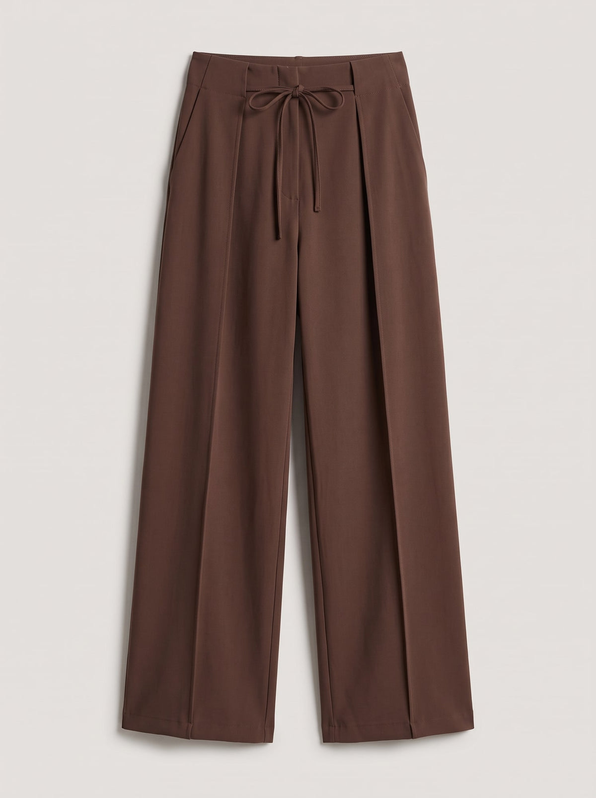 PANTALONI WIDE LEG CON PIEGHE Cacao - still life - IRONICA