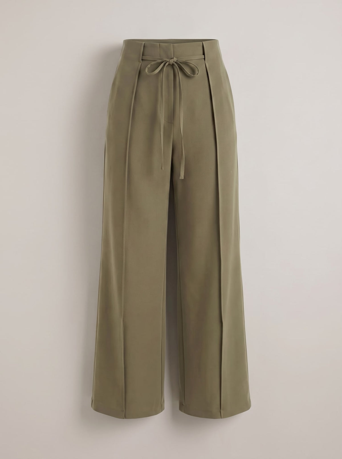 PANTALONI WIDE LEG CON PIEGHE Oliva - still life - IRONICA