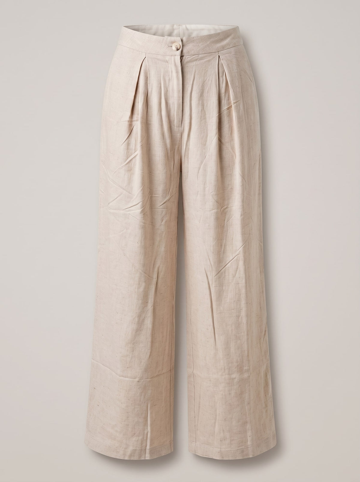 PANTALONI WIDE LEG CON PINCES Beige - still life - IRONICA