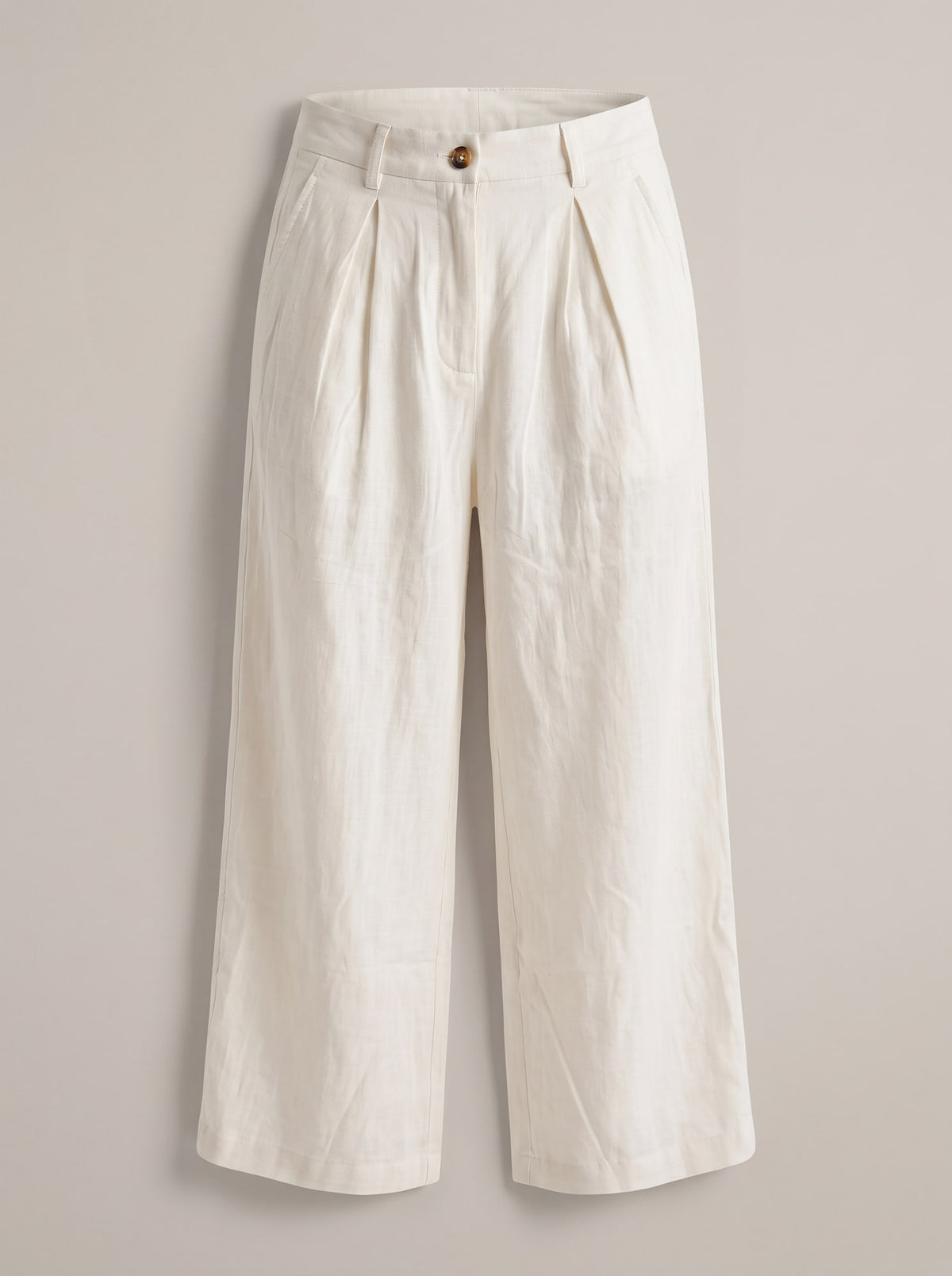 PANTALONI WIDE LEG CON PINCES Bianco - still life - IRONICA