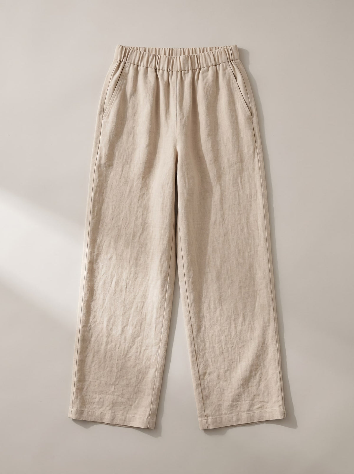 PANTALONI WIDE LEG IN LINO Beige - still life - IRONICA