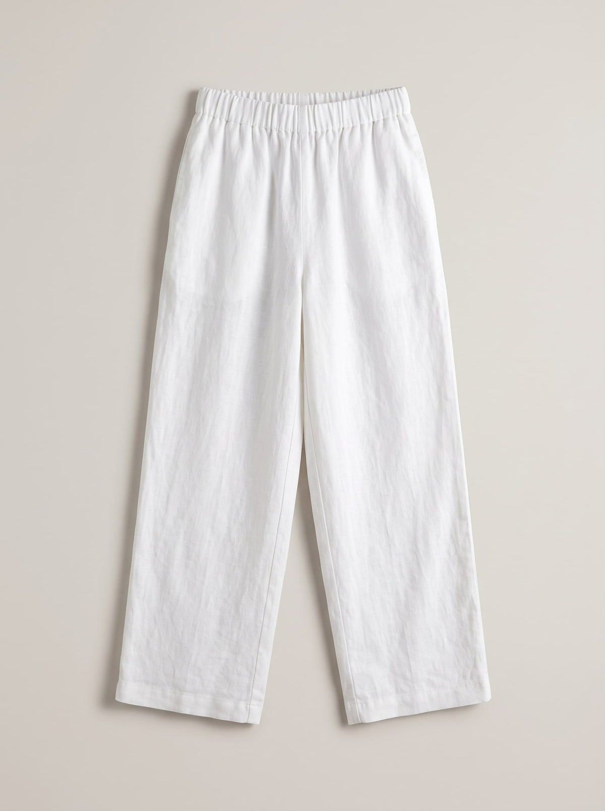 PANTALONI WIDE LEG IN LINO Bianco - still life - IRONICA