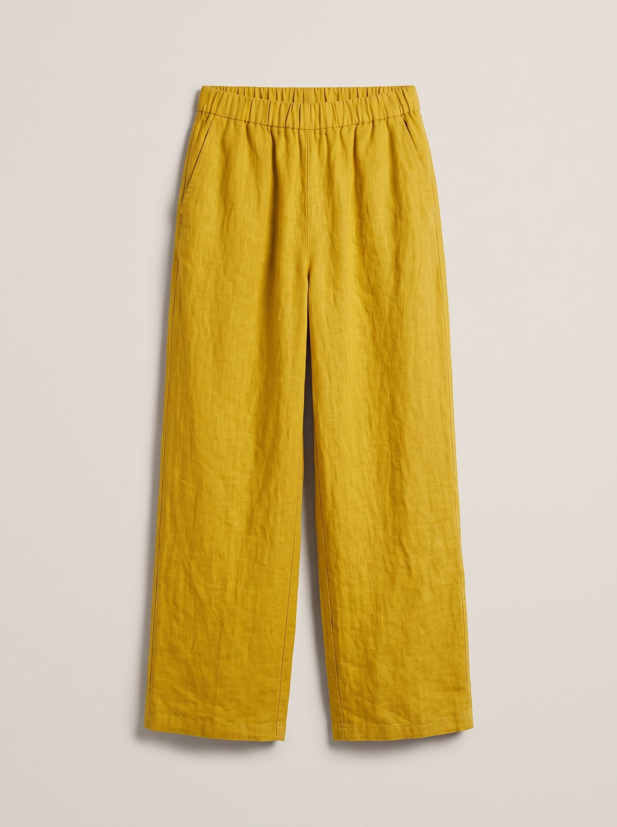 PANTALONI WIDE LEG IN LINO Oliva - still life - IRONICA