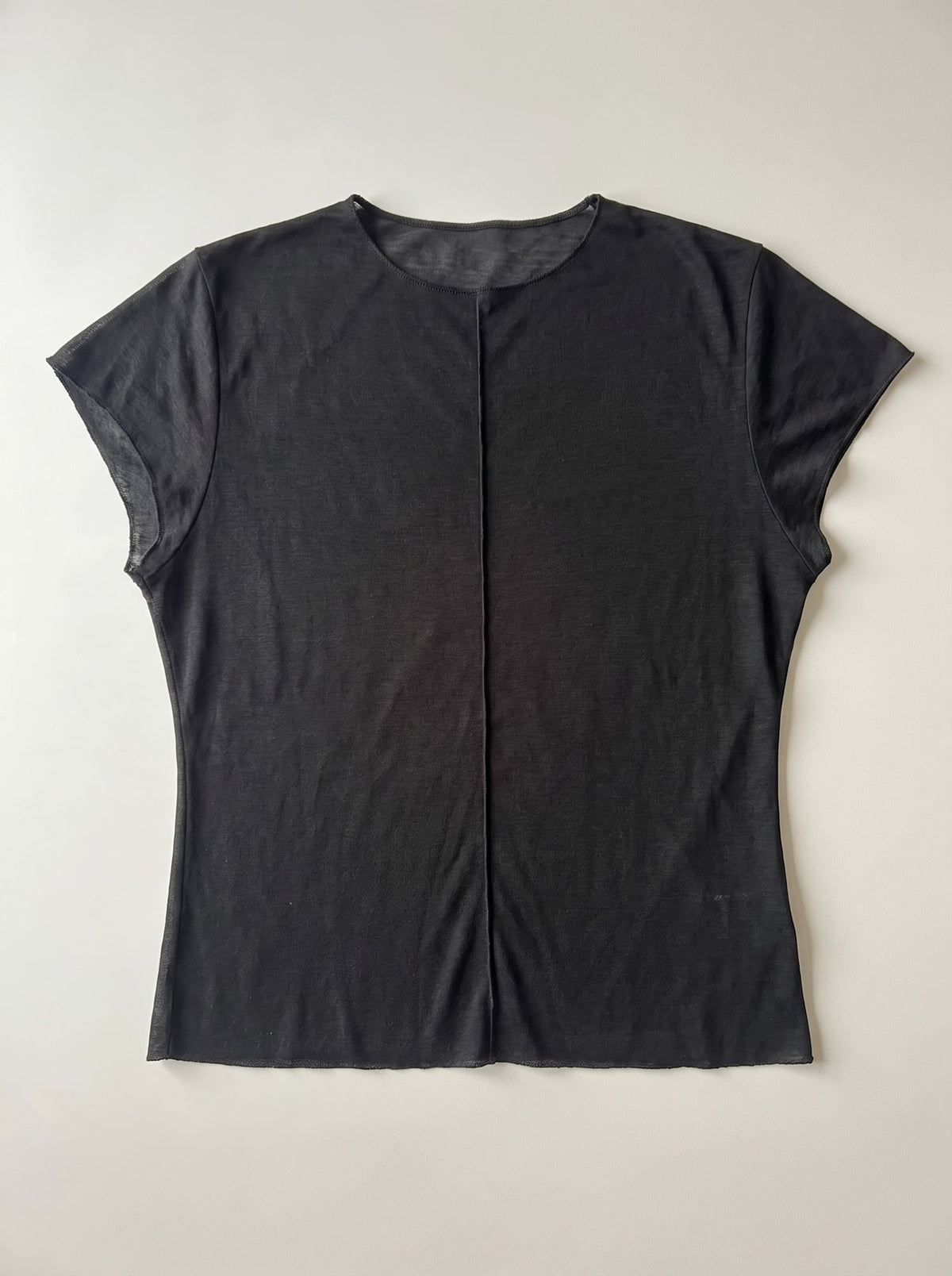 T-SHIRT FLUIDA IN TENCEL E LANA Nero - still life - IRONICA