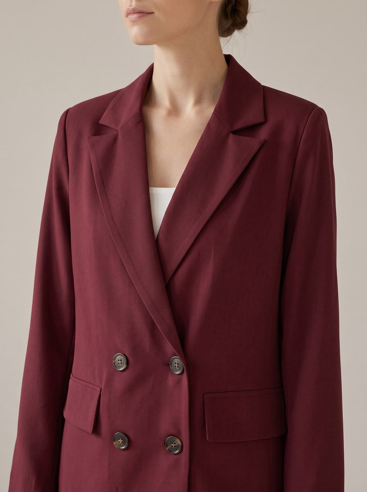 TAILLEUR CON GIACCA DOPPIOPETTO Burgundy - dettaglio - IRONICA