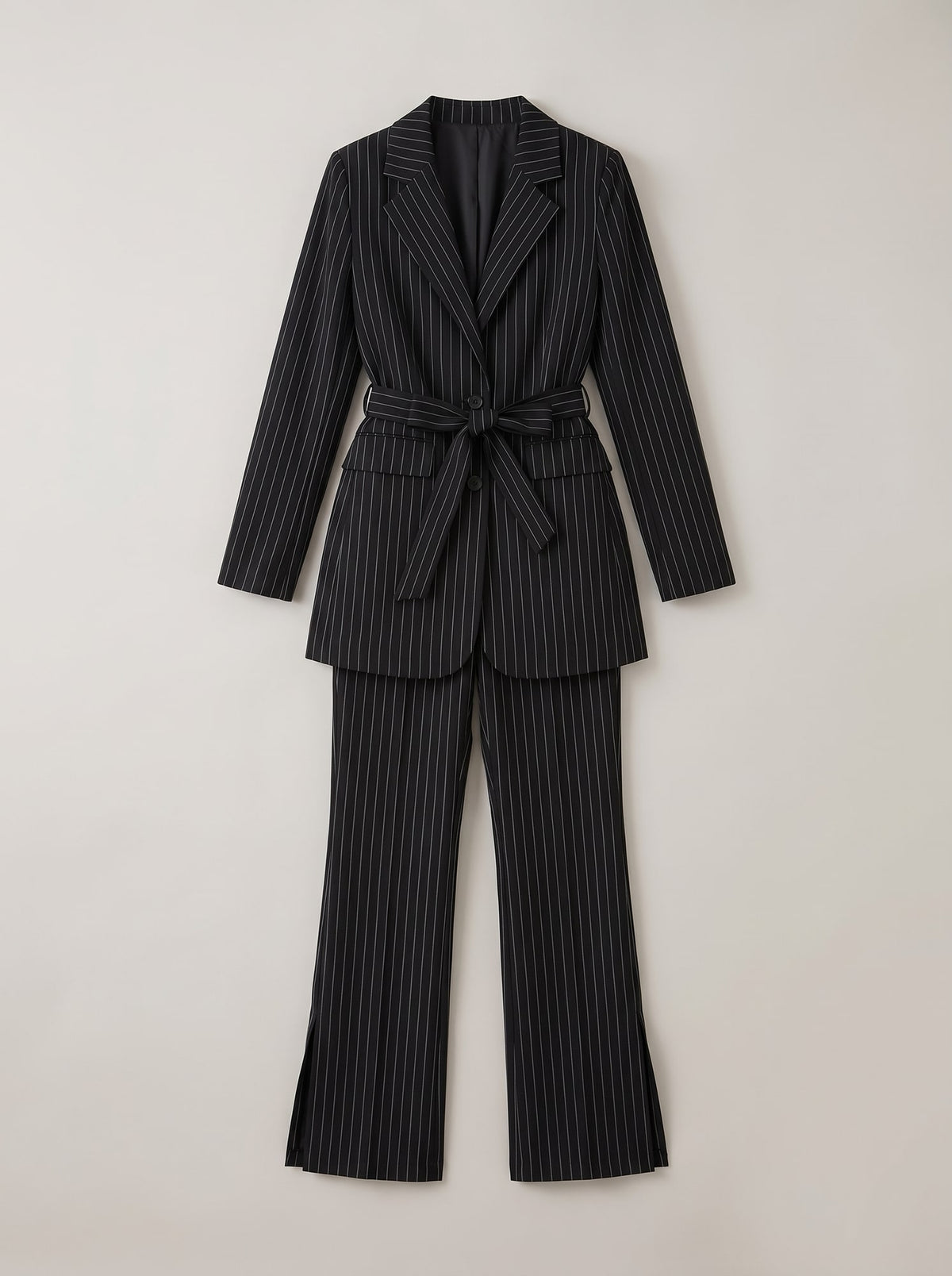 TAILLEUR GESSATO CON CINTURA Nero - still life - IRONICA