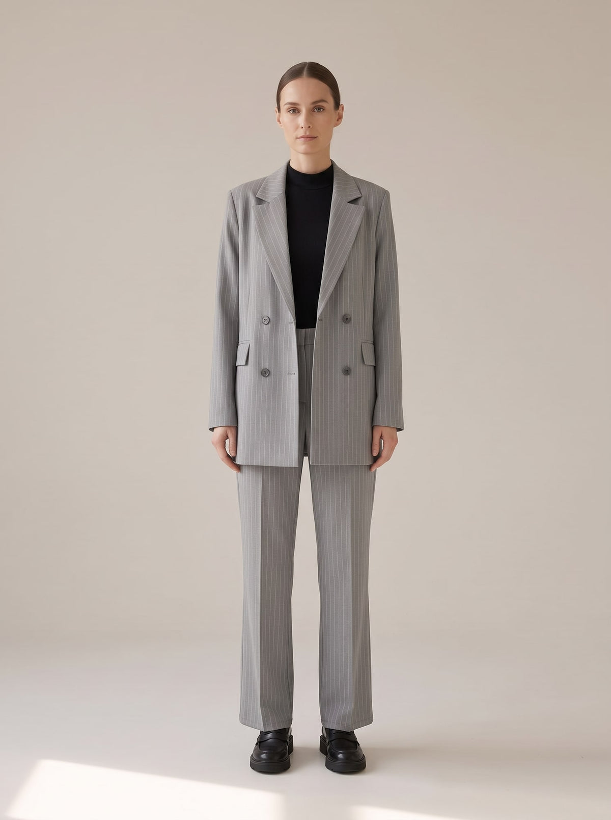 TAILLEUR OVERSIZE GESSATO Grigio - indossato - IRONICA