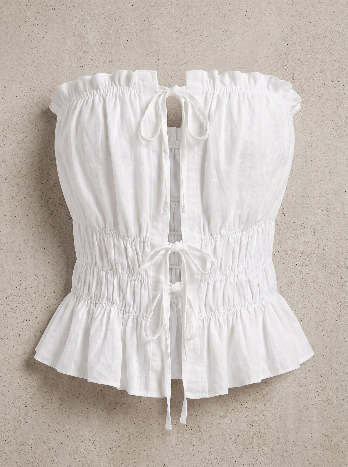 TOP A FASCIA CON LACCETTI Bianco - still life - IRONICA