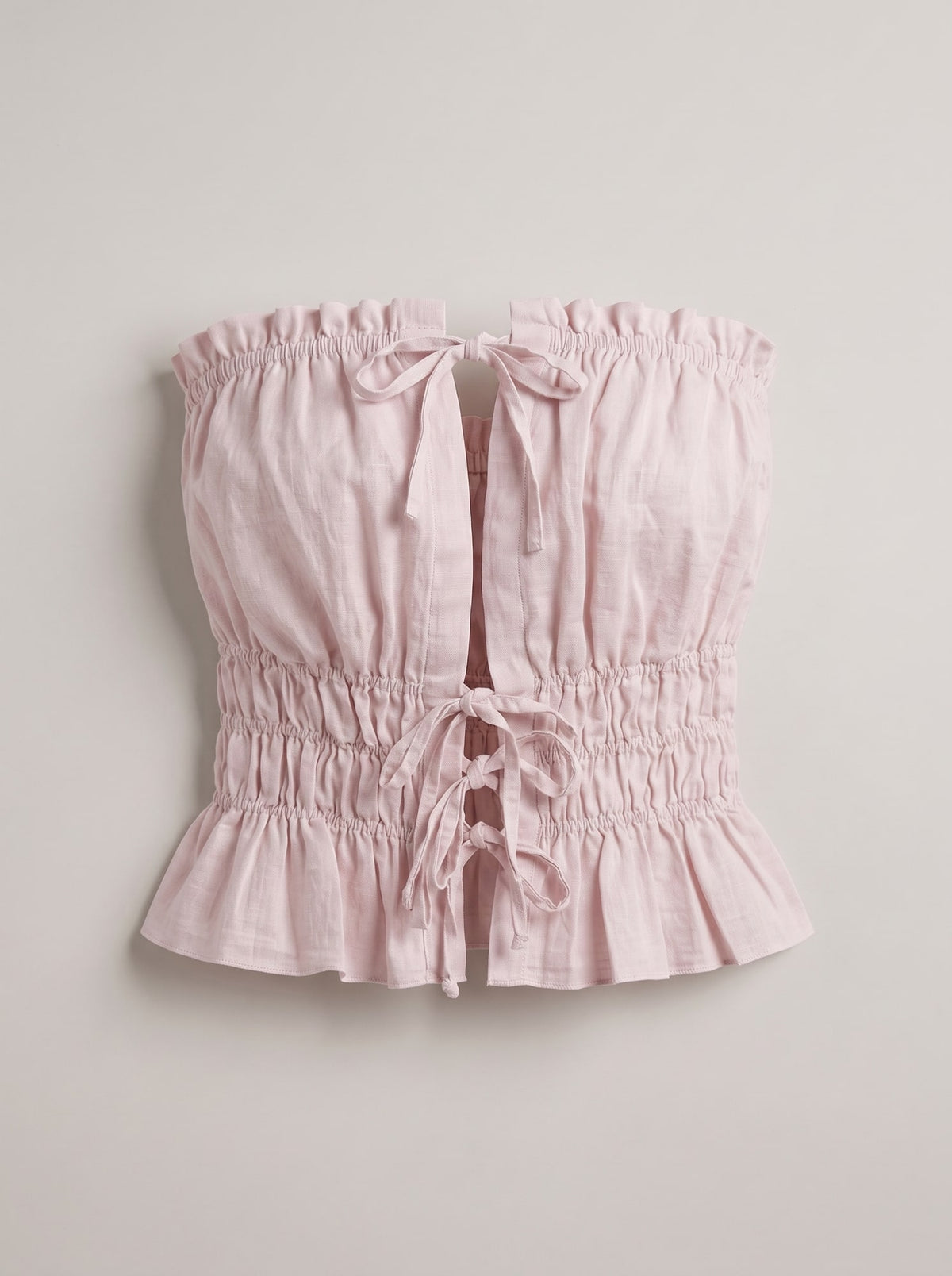 TOP A FASCIA CON LACCETTI Rosa Chiaro - still life - IRONICA