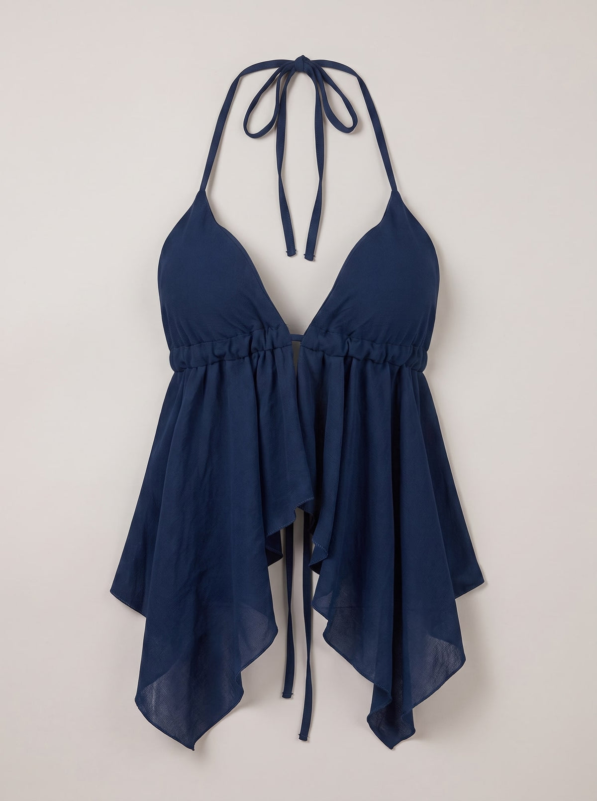 TOP HALTER ASIMMETRICO Blu - still life - IRONICA