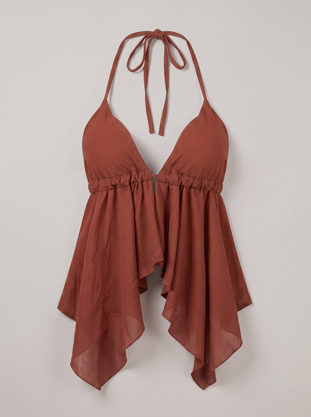 TOP HALTER ASIMMETRICO Coccio - still life - IRONICA