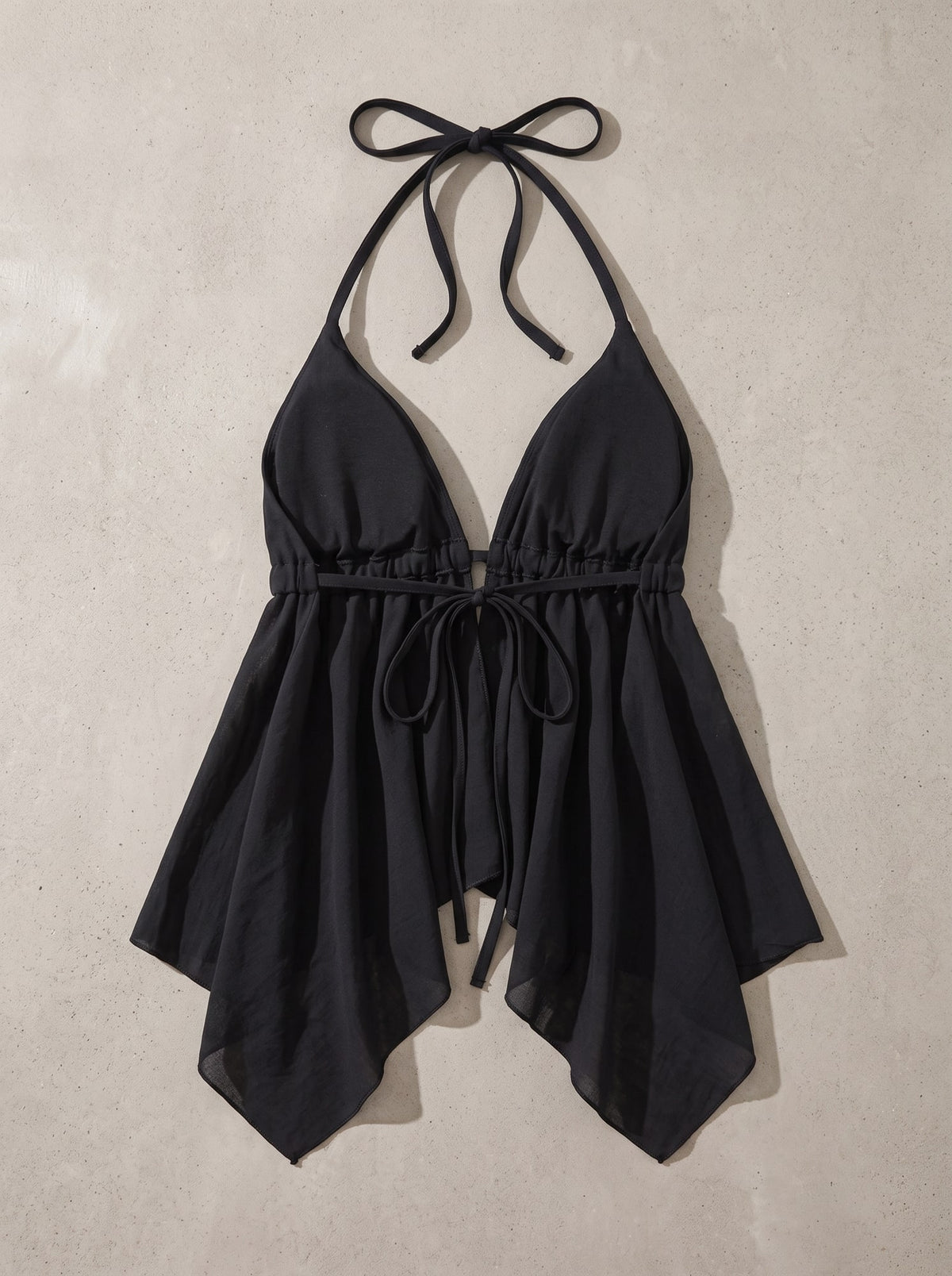 TOP HALTER ASIMMETRICO Nero - still life - IRONICA