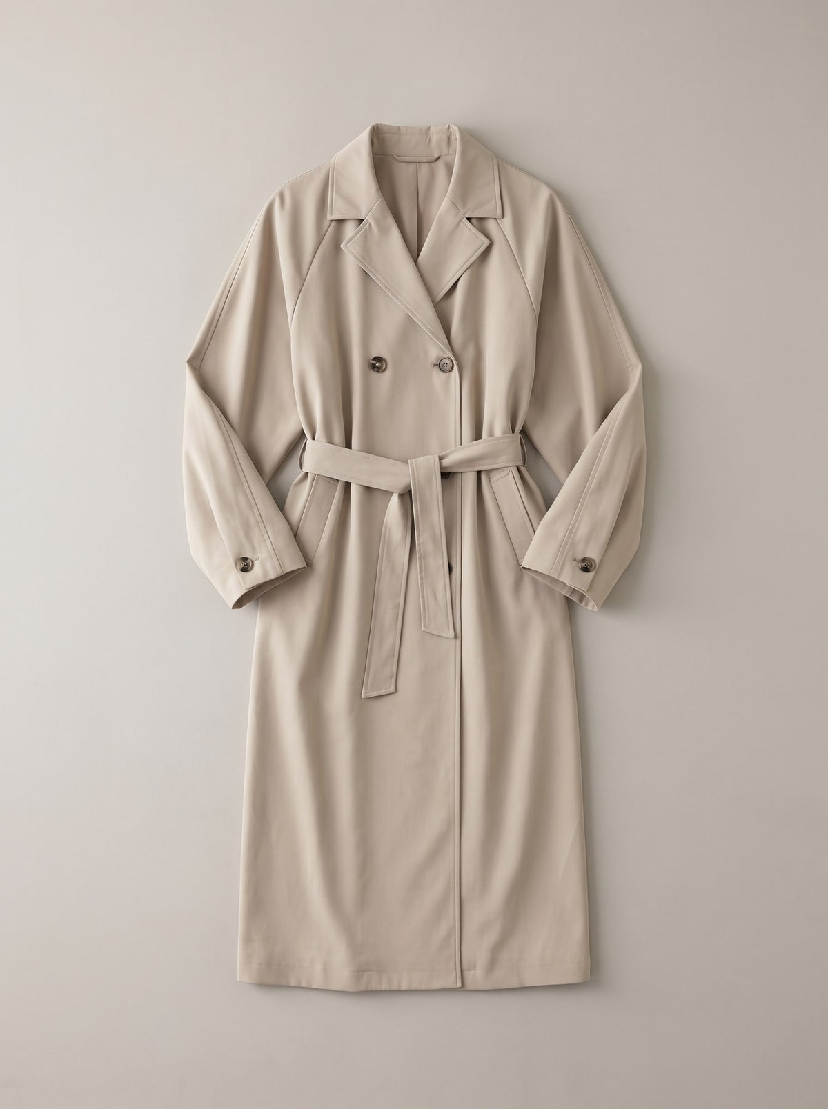 TRENCH OVERSIZE CON CINTURA Crema - still life - IRONICA