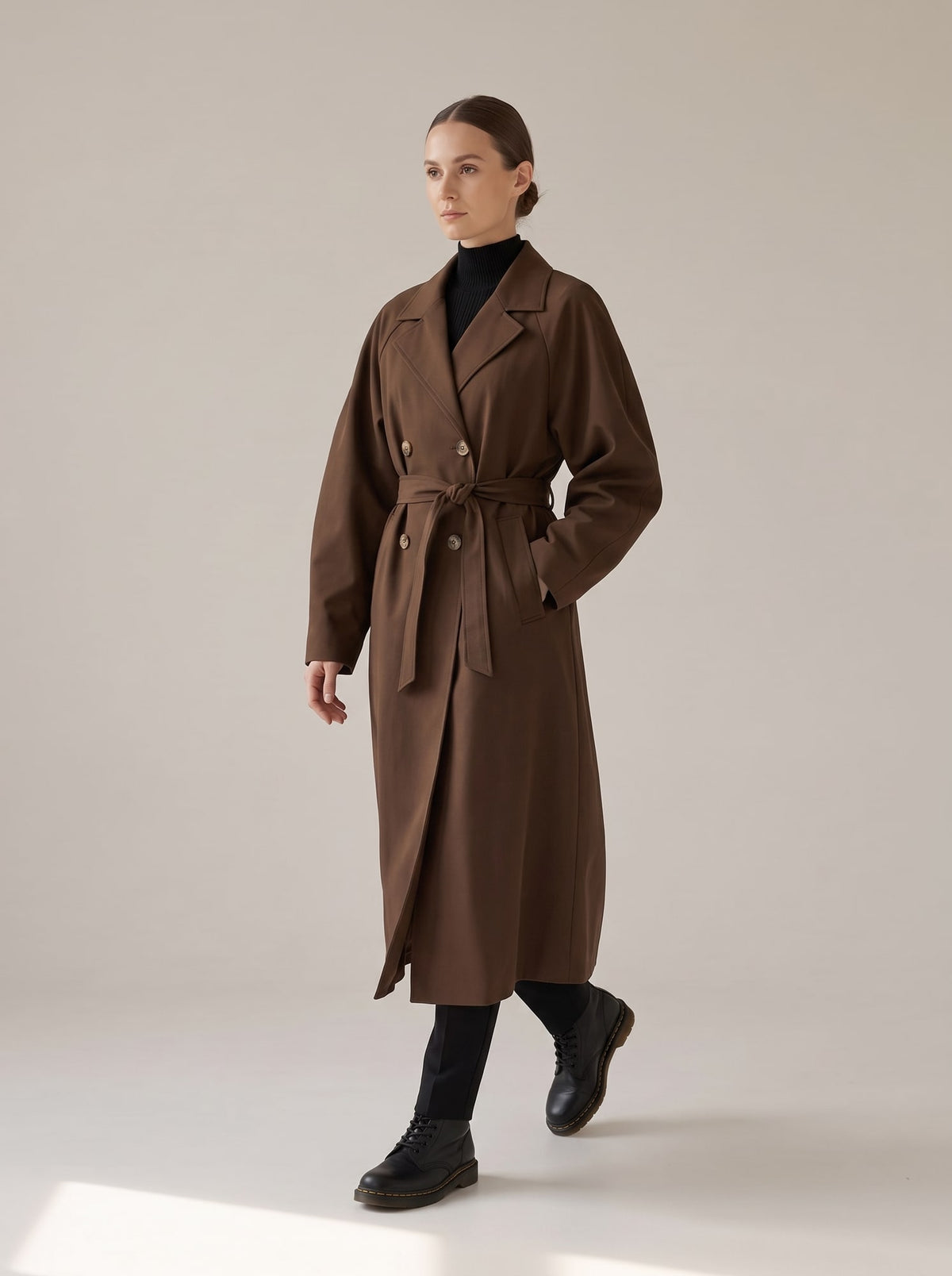 TRENCH OVERSIZE CON CINTURA Moro - in movimento - IRONICA